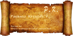 Paskesz Kristóf névjegykártya