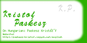 kristof paskesz business card